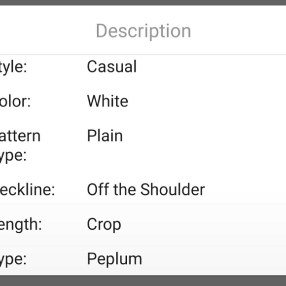 Off the shoulder women's crop peplum top - Picture 10 of 14